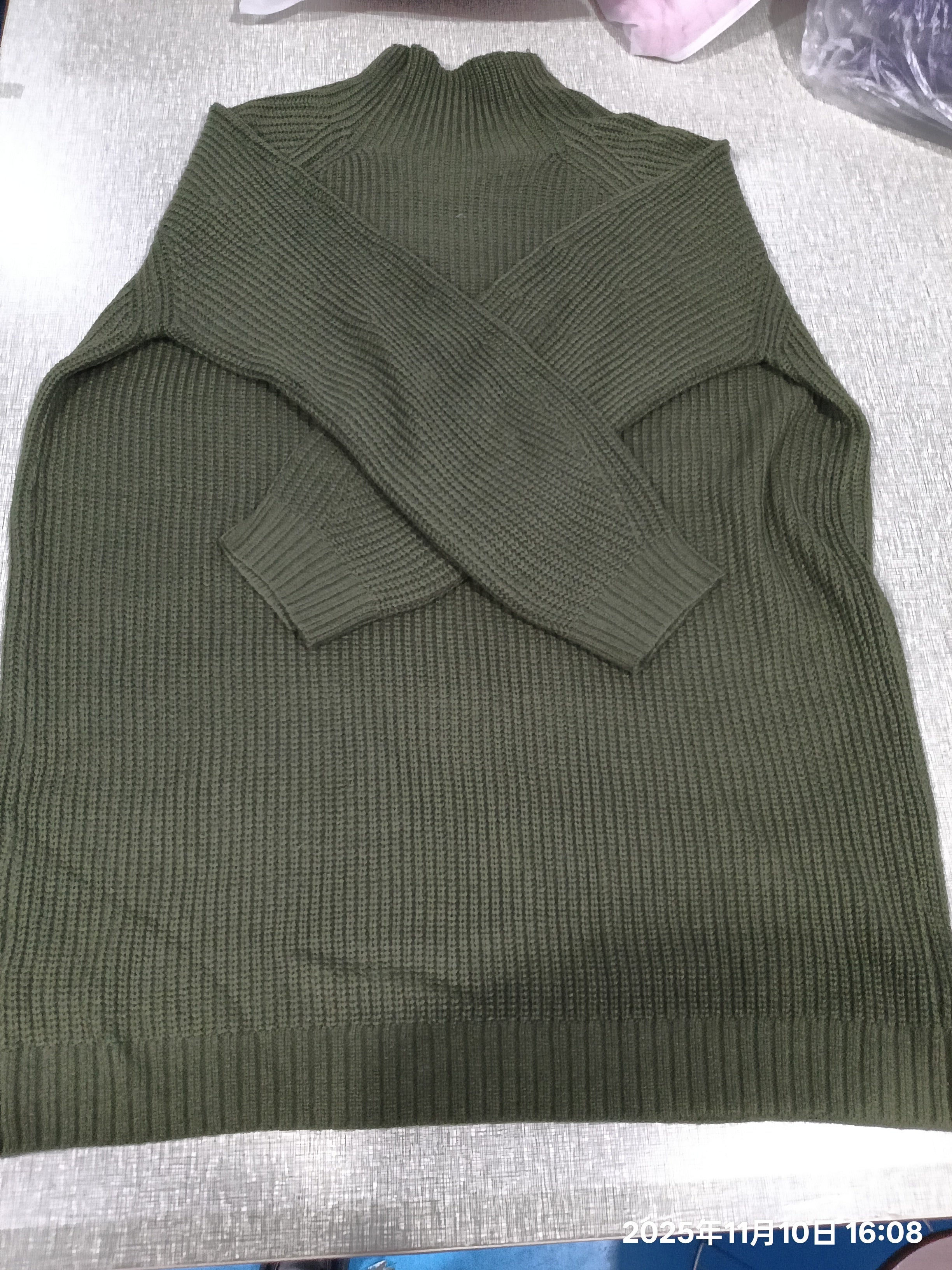 Cocoon Turtleneck Sweater Dress - worn on model