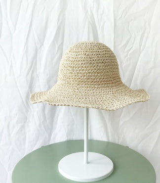 Foldable Wide-Brim Straw Sun Hat — brim detail
