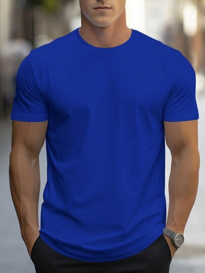 Training tee in gray, full front view