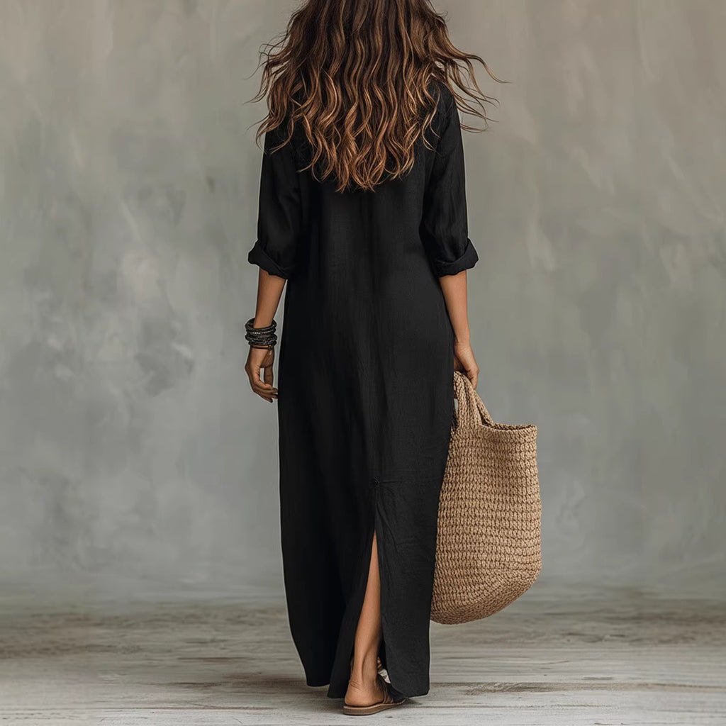 Solstice Lapel Maxi Dress - view 8