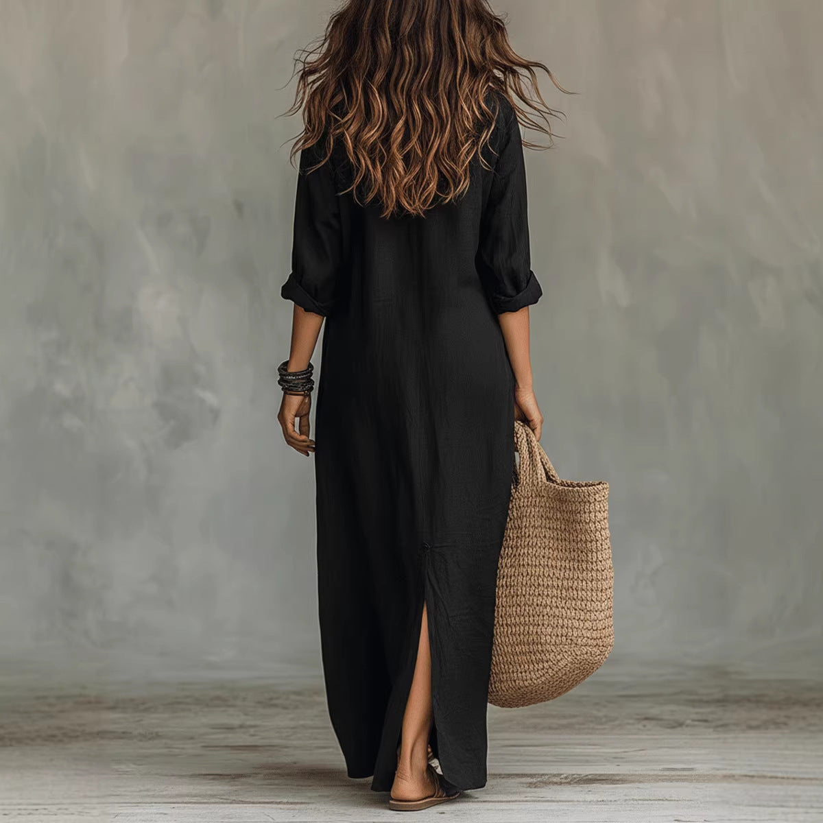 Solstice Lapel Maxi Dress - view 8