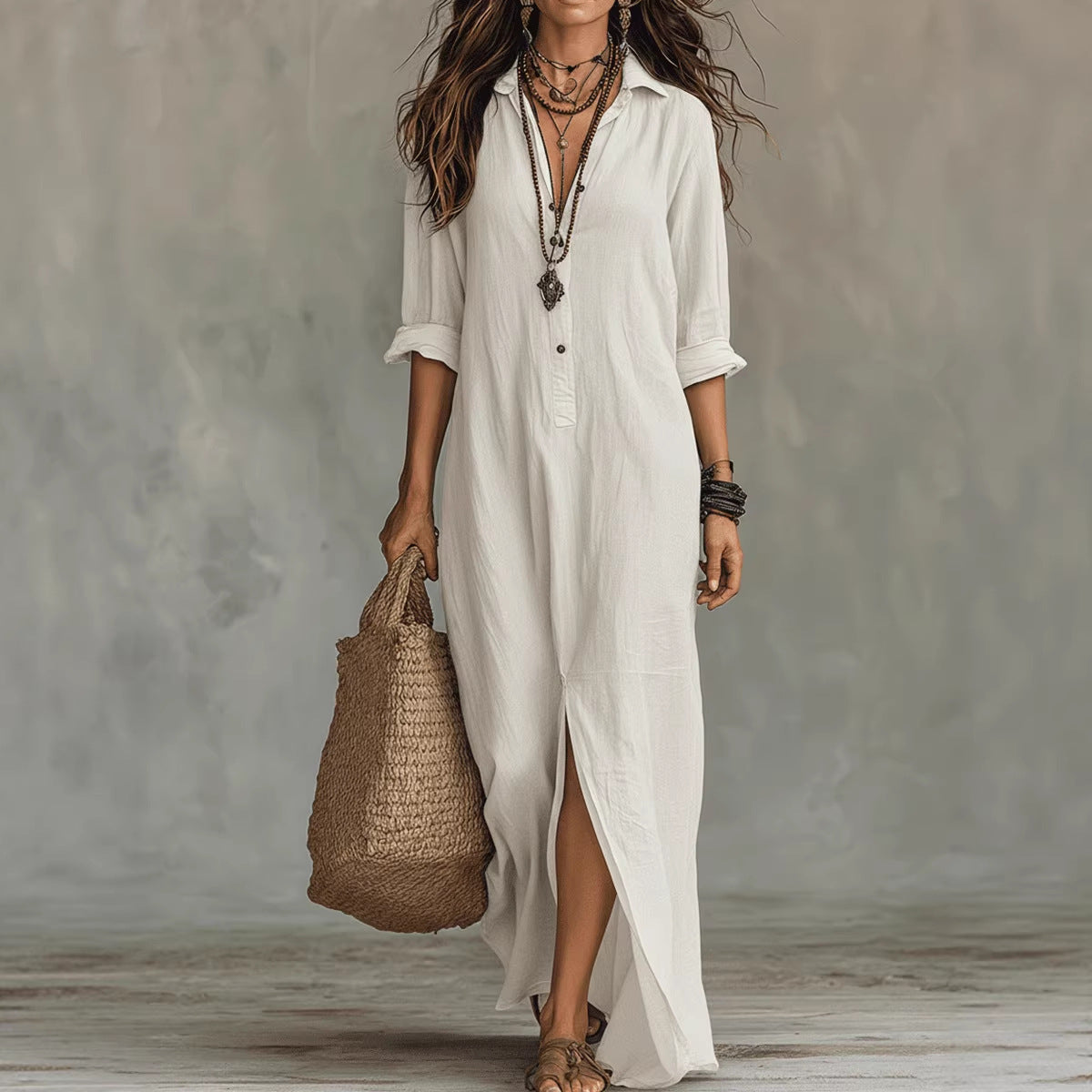 Solstice Lapel Maxi Dress - view 5