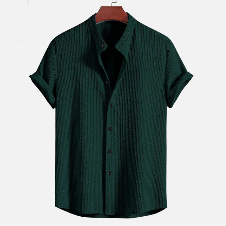 Men's Loose Fit Short Sleeve Summer Shirt — button detail — Undefyning Lynes (9 of 10)
