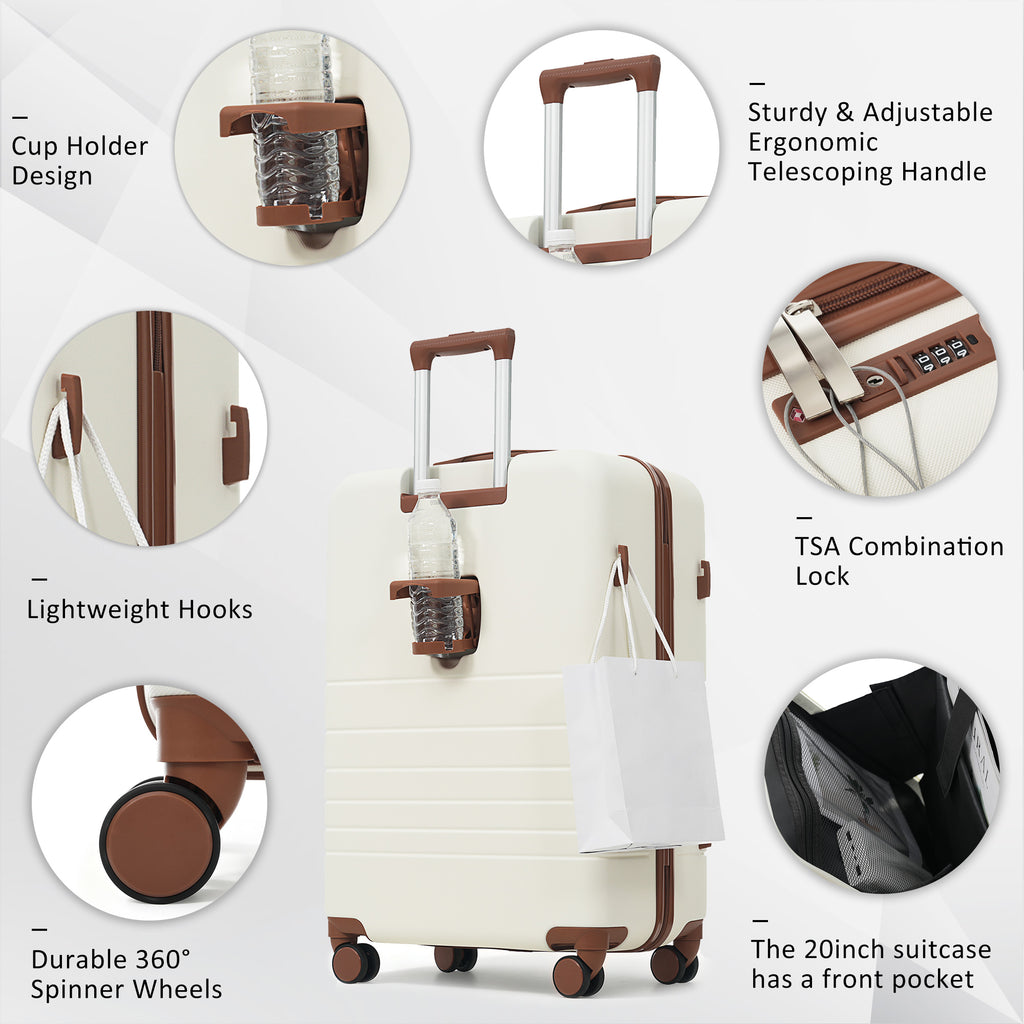 Voyage 4-Piece Luggage Set, ivory and brown — Undefyning Lynes (3 of 6)