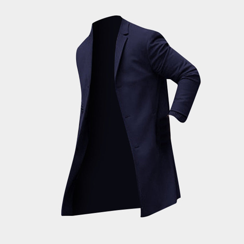 Men's Slim Fit Long Trench Coat — back view — Undefyning Lynes (2 of 7)