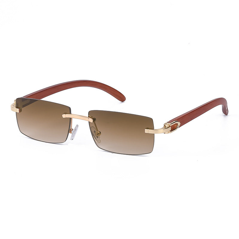 Frameless Diamond-Trim Sunglasses - diamond trim detail