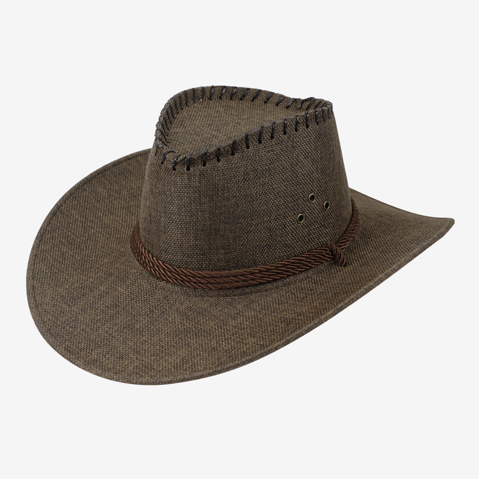 Wide-Brim Western Felt Hat — crown detail