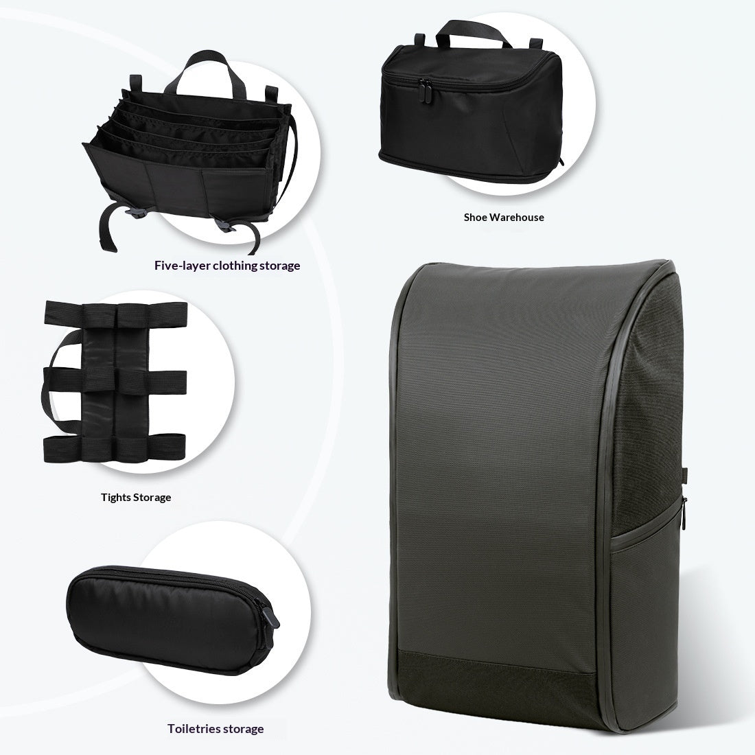 Business Travel Leather Backpack - worn on model