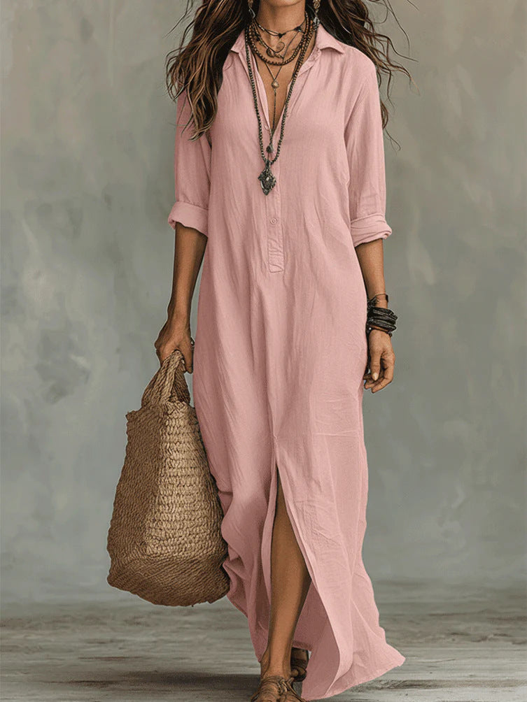 Solstice Lapel Maxi Dress - view 3