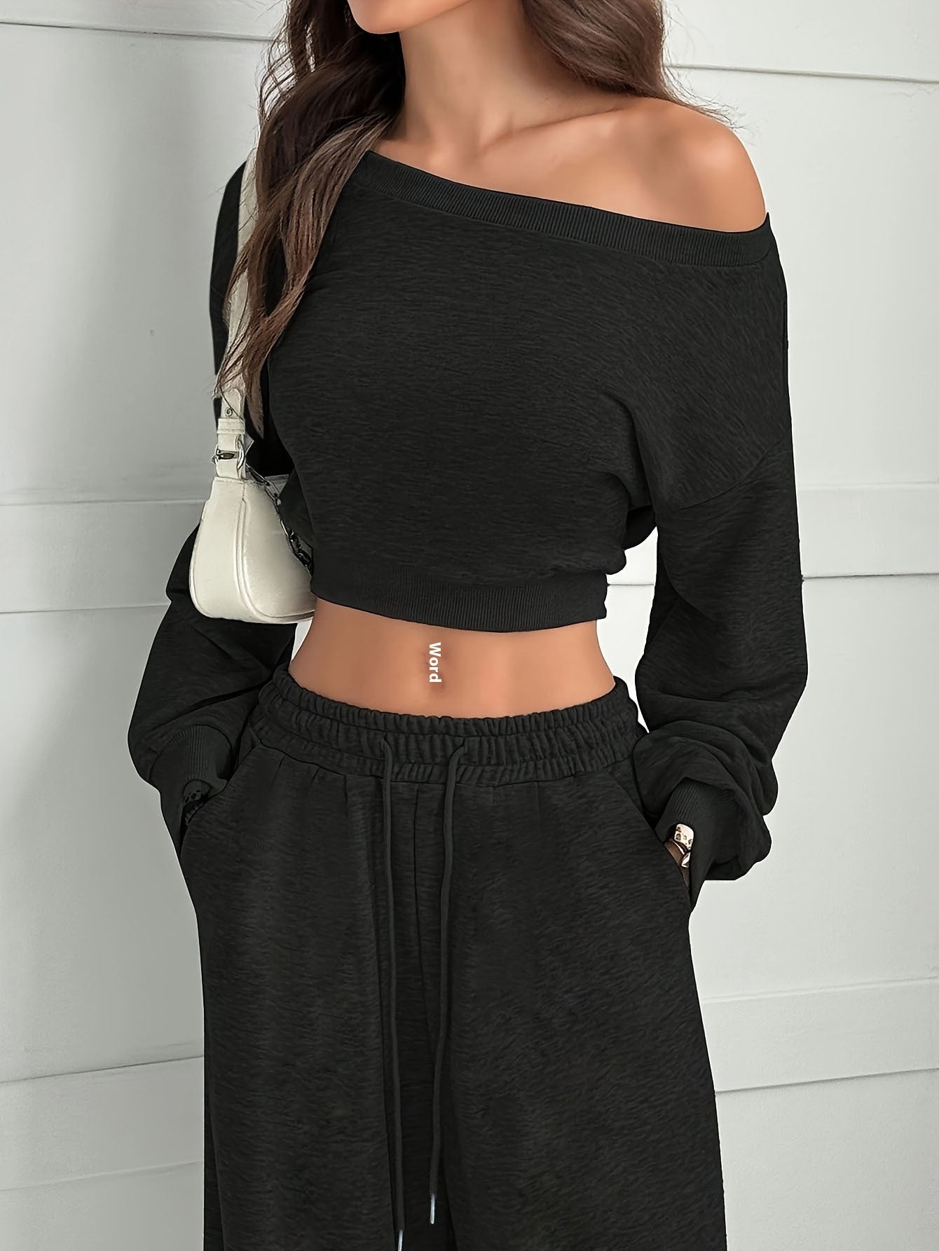 One-Shoulder Knit Two-Piece Set in blue