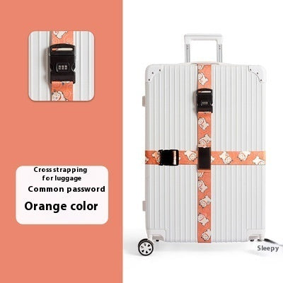 Combination Lock Luggage Strap - wrapped around suitcase