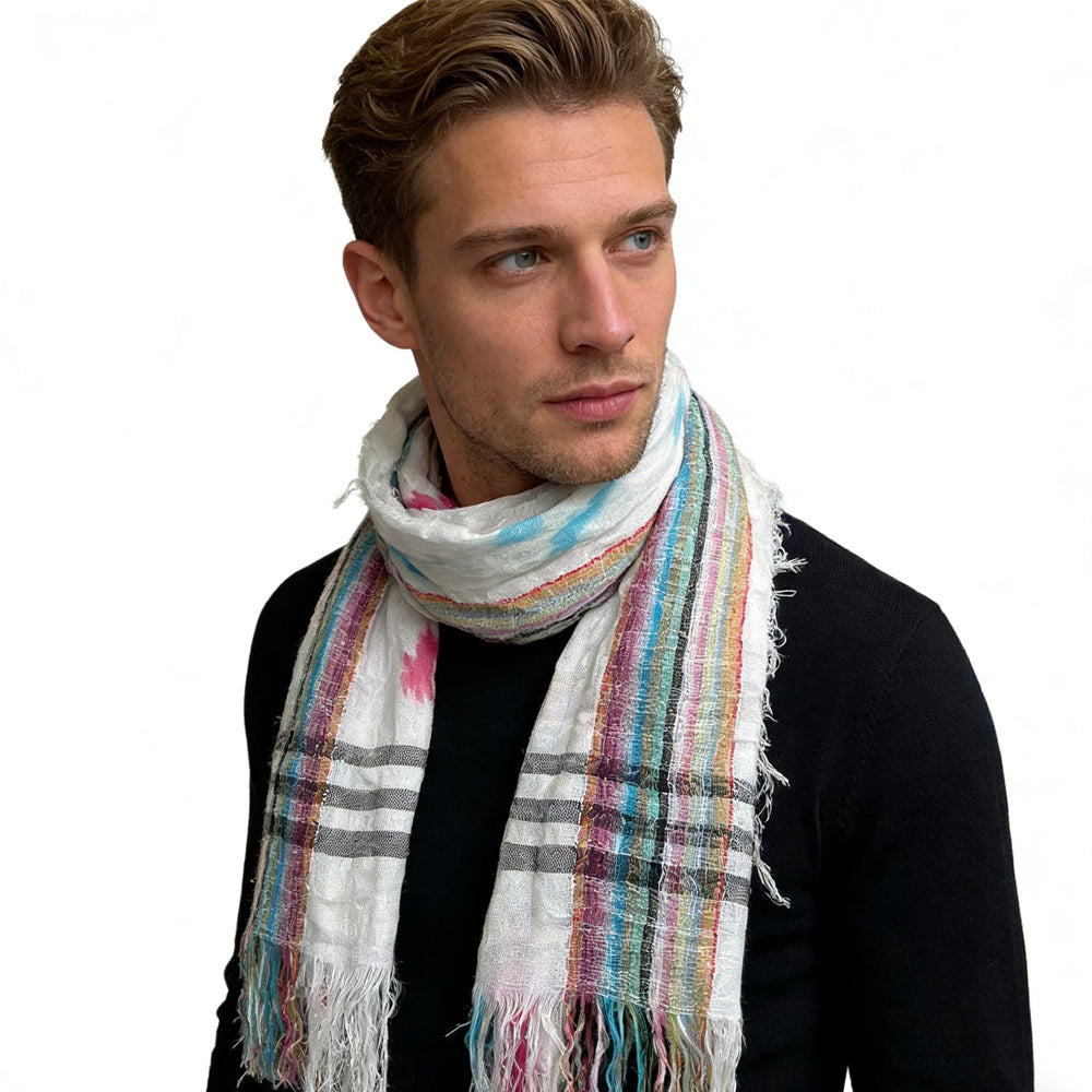 Prism Striped Fringe Scarf, view 1