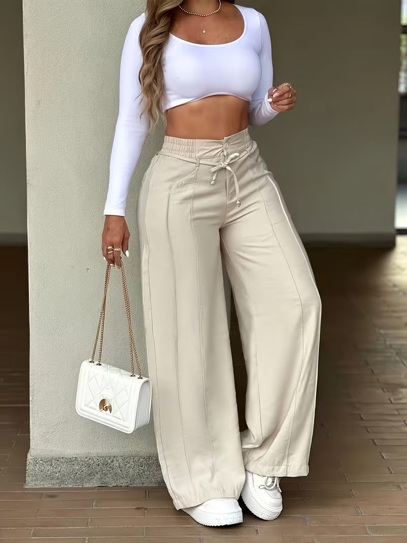 Wanderer Wide-Leg Trousers in light pink