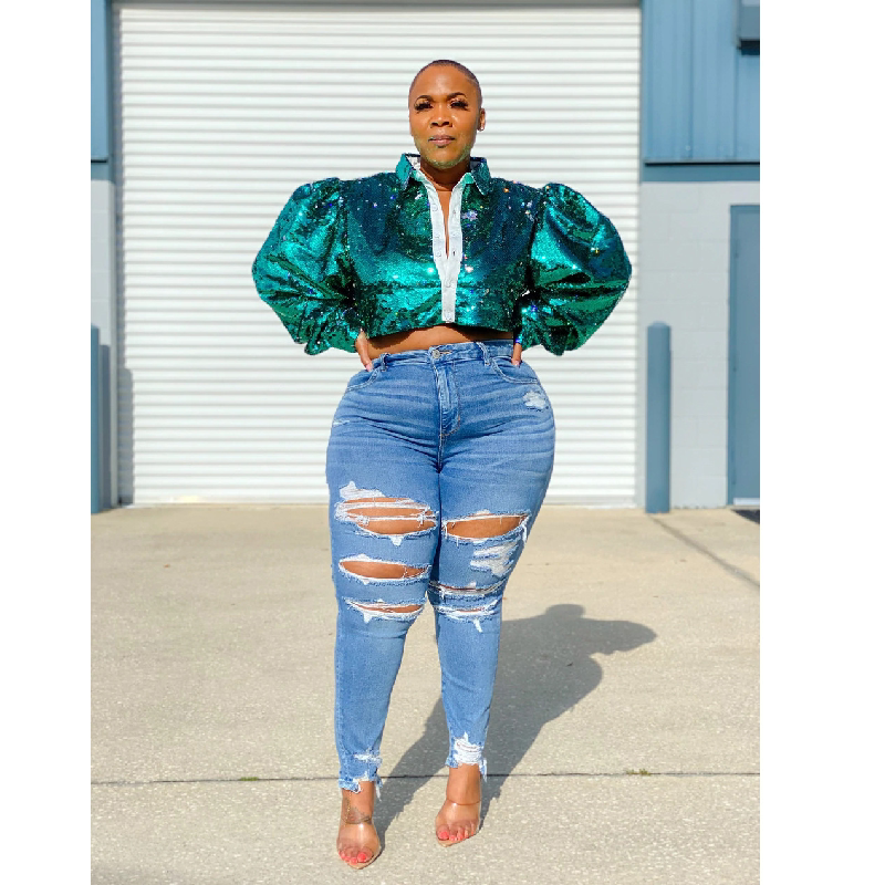 Casual-Chic Plus Size Women's Denim