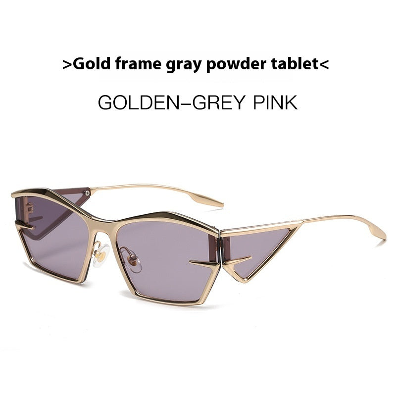 Aurora Tech Sunglasses, gold frame black-gray lens