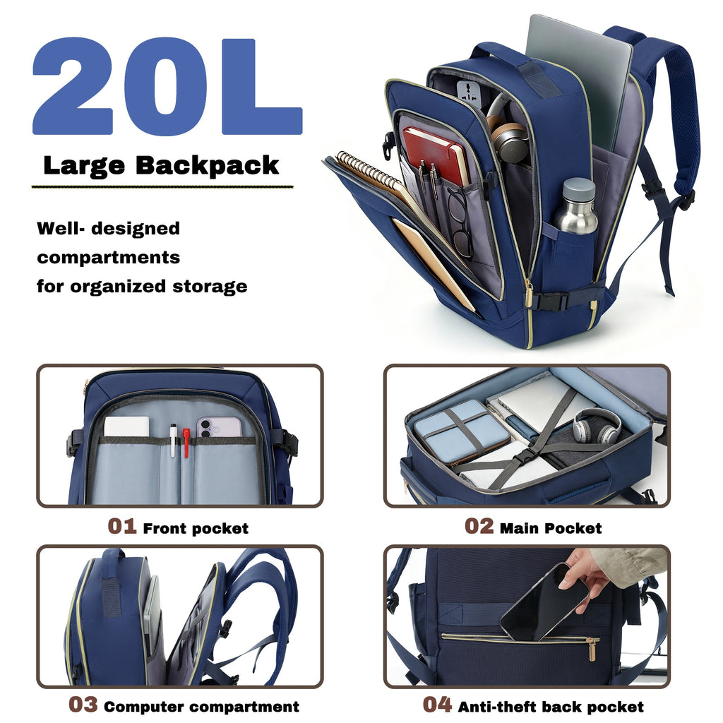 Transit 3-Piece Checked Luggage Set, navy — Undefyning Lynes (4 of 6)