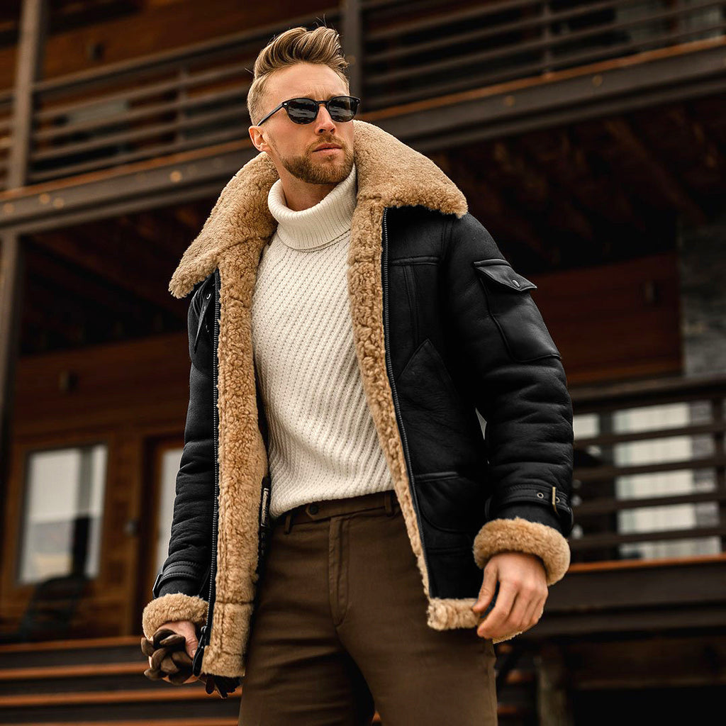Sentinel Fur-Collar Field Jacket in espresso