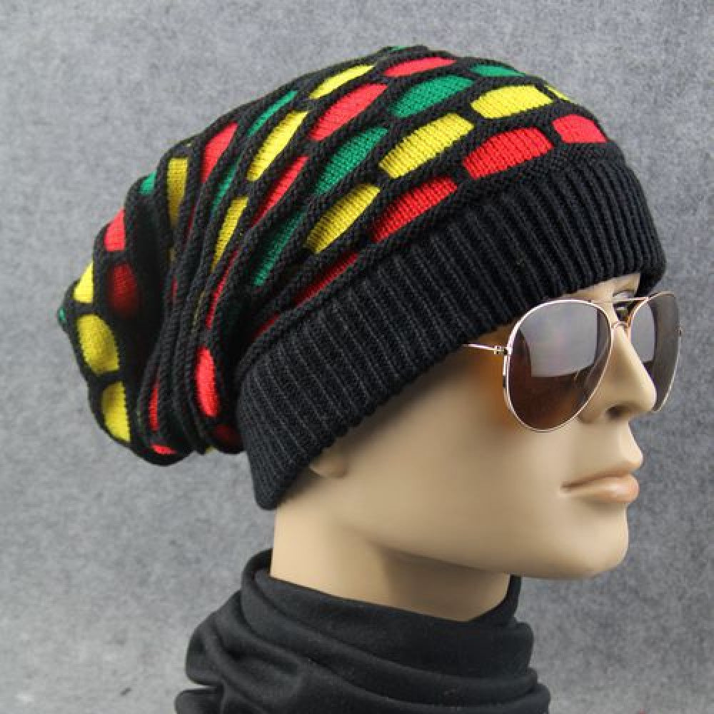 Hexagon-Knit Street Beanie - front view