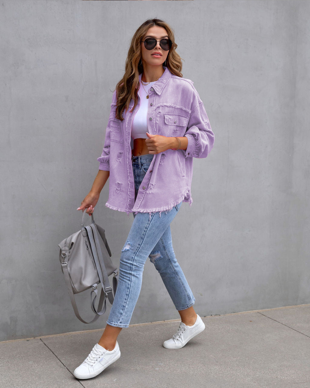 Rustic Ripped Shirt Jacket - view 7