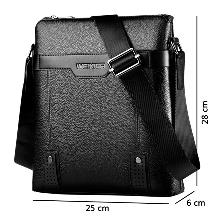 Men's PU Leather Messenger Bag — worn view — Undefyning Lynes (4 of 8)