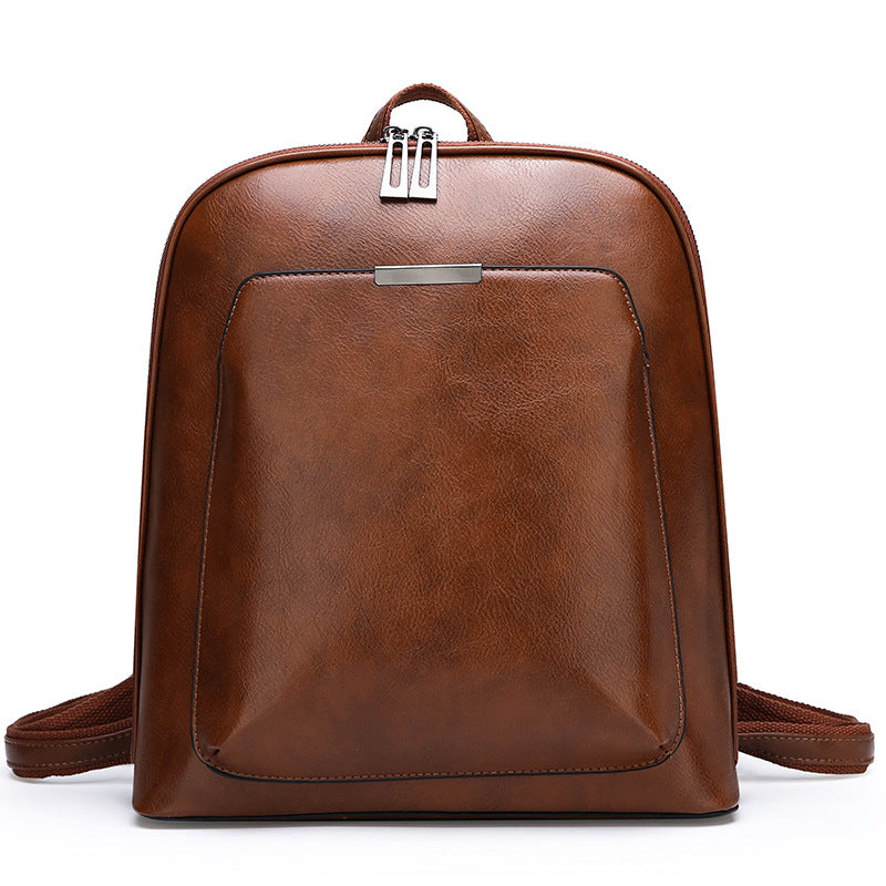 Structured PU Leather Backpack — all five colorways: Black, Brown, Sand, Burgundy, Camel