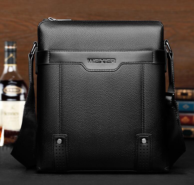 Men's PU Leather Messenger Bag — interior view — Undefyning Lynes (3 of 8)