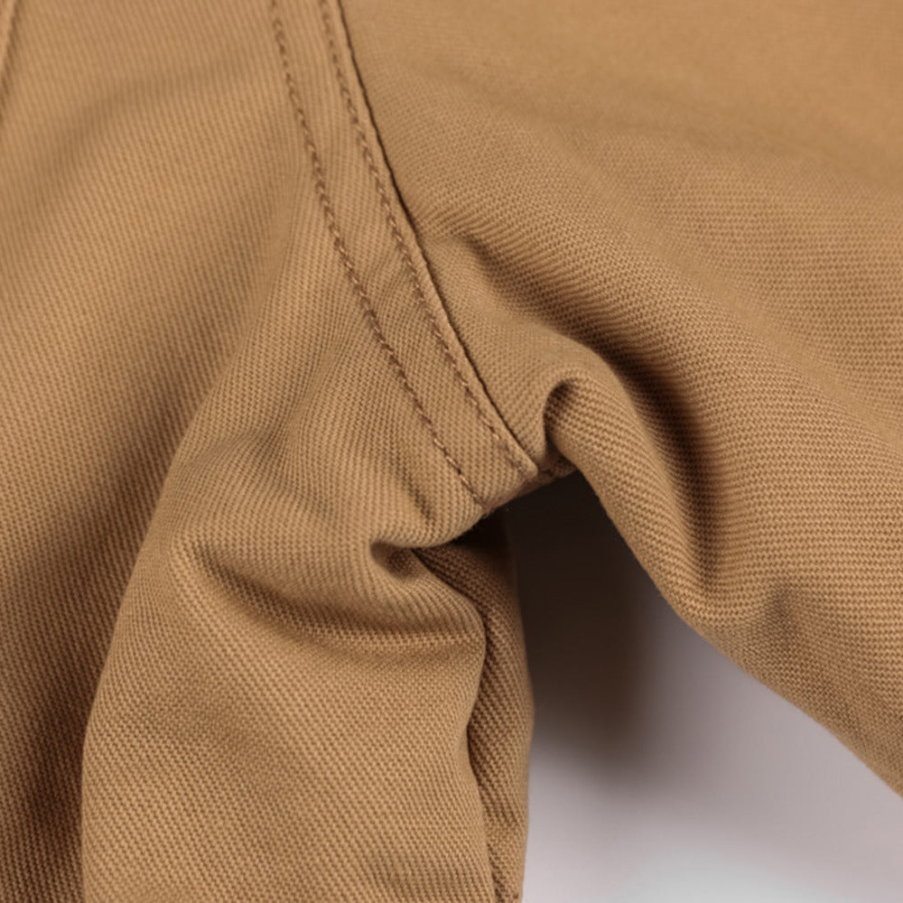 Zip-Up Winter Coat with Detachable Hood — worn, side view