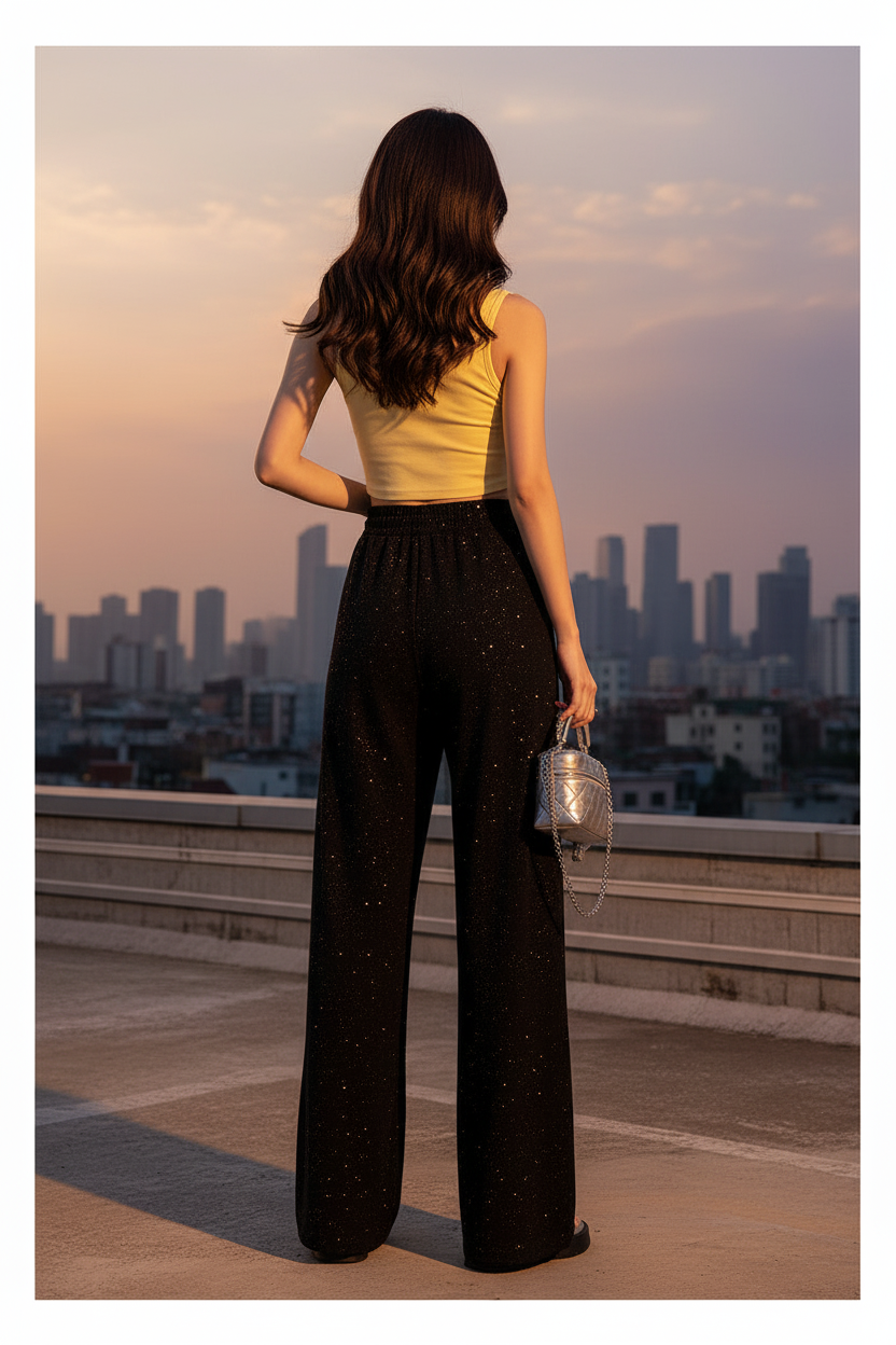 Ice Silk Wide Leg Pants