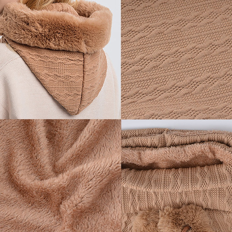 Plush Knit Scarf Hat - worn on model