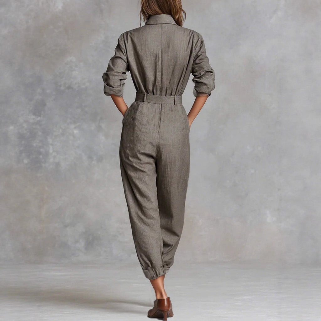 Ashton Lapel Jumpsuit in gray, view 4