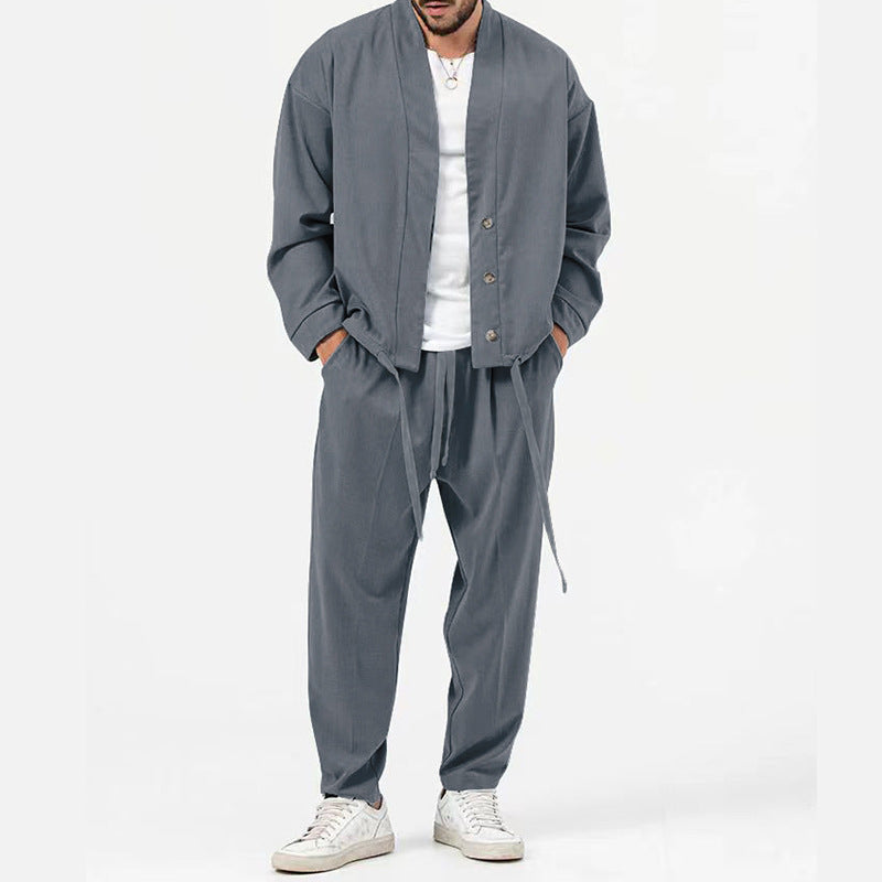 Matching suit trousers shown separately