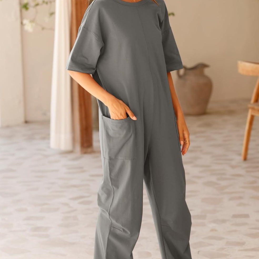 Easton V-Neck Pocket Jumpsuit, view 1