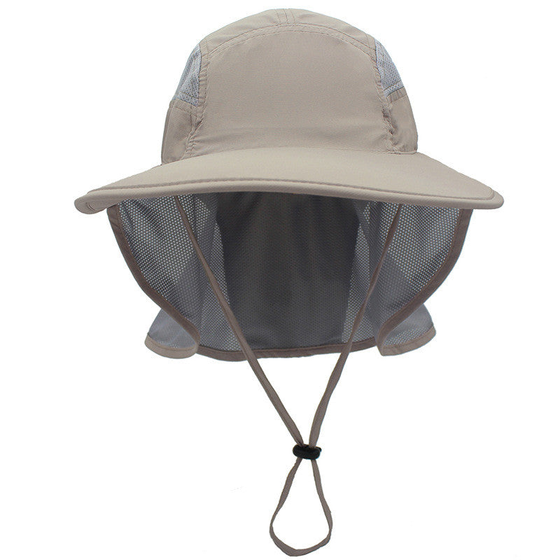 Foldable Fishing Hat with Neck Cape - neck cape detail