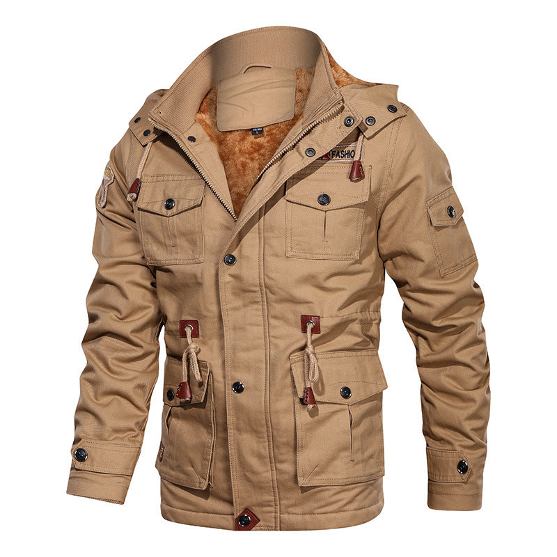 Men's Winter Fleece Hooded Jacket, Zip Front — front view — Undefyning Lynes (1 of 10)