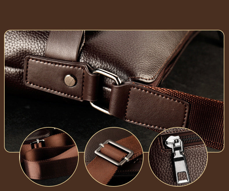 Men's PU Leather Messenger Bag — Black colorway — Undefyning Lynes (7 of 8)