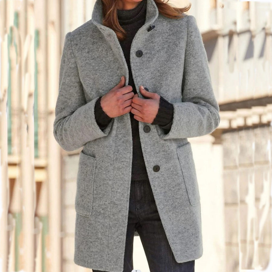 Women's Stand Collar Coat - color options