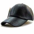 Embossed Leather Flat Cap — front view