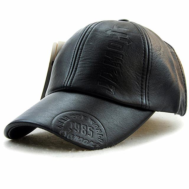 Embossed Leather Flat Cap — front view
