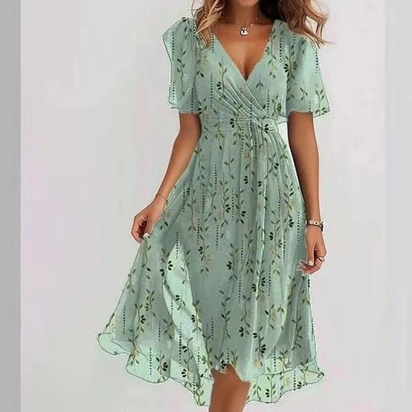Breezy Chiffon Midi Dress in dark blue