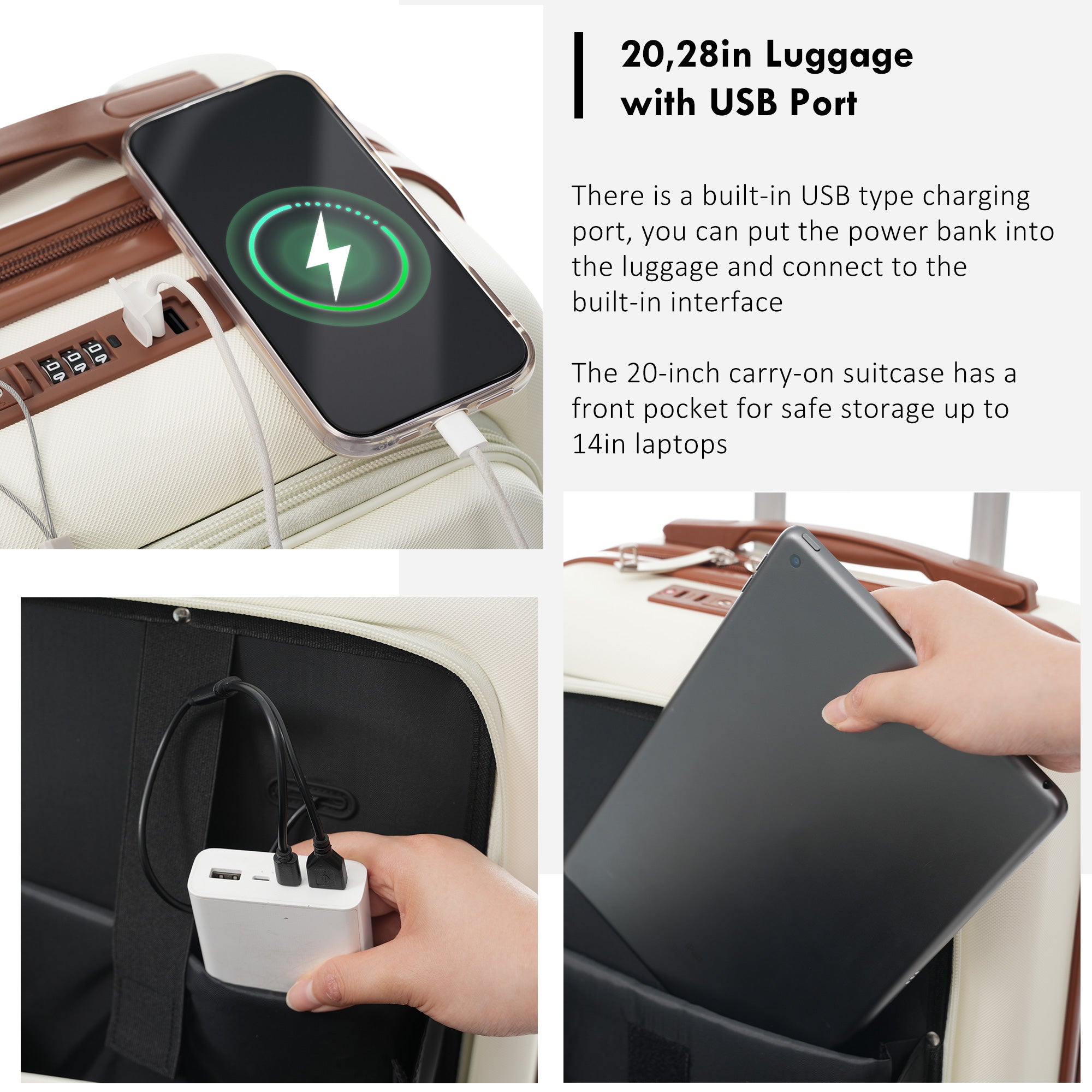 Voyage 4-Piece Luggage Set, ivory and brown — Undefyning Lynes (5 of 6)