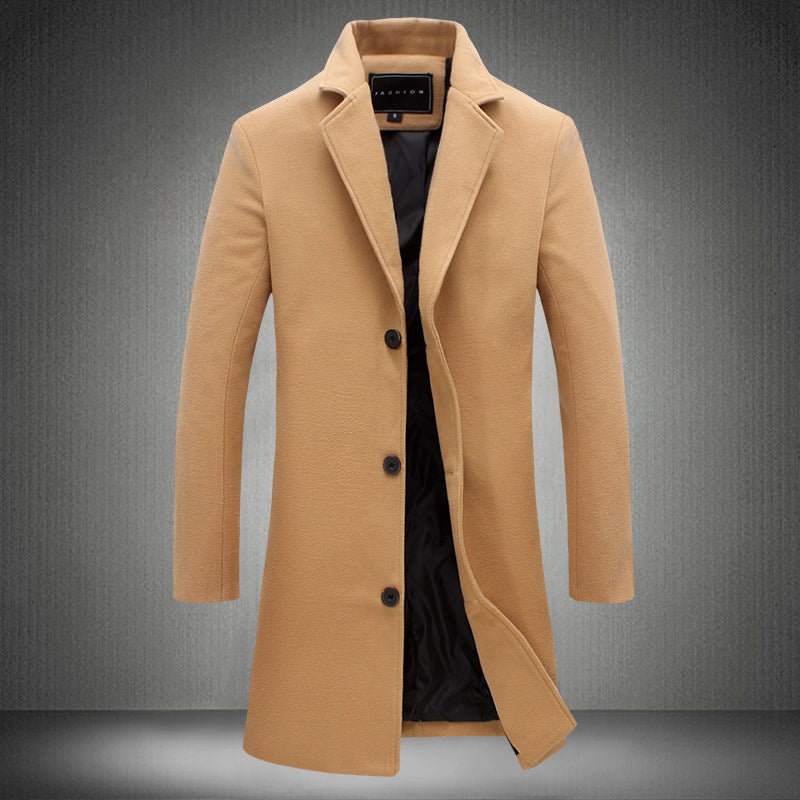 Men's Business Coat, Solid Color Lapel Collar — front view — Undefyning Lynes (1 of 10)
