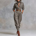 Ashton Lapel Jumpsuit in gray, view 1