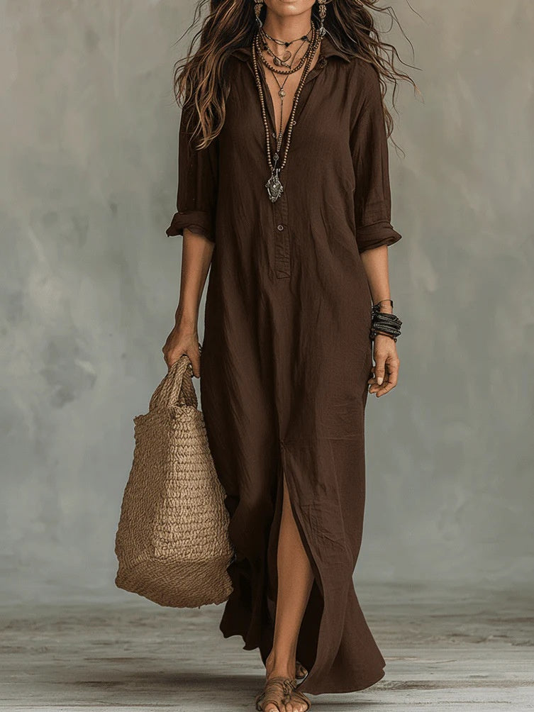 Solstice Lapel Maxi Dress - view 4