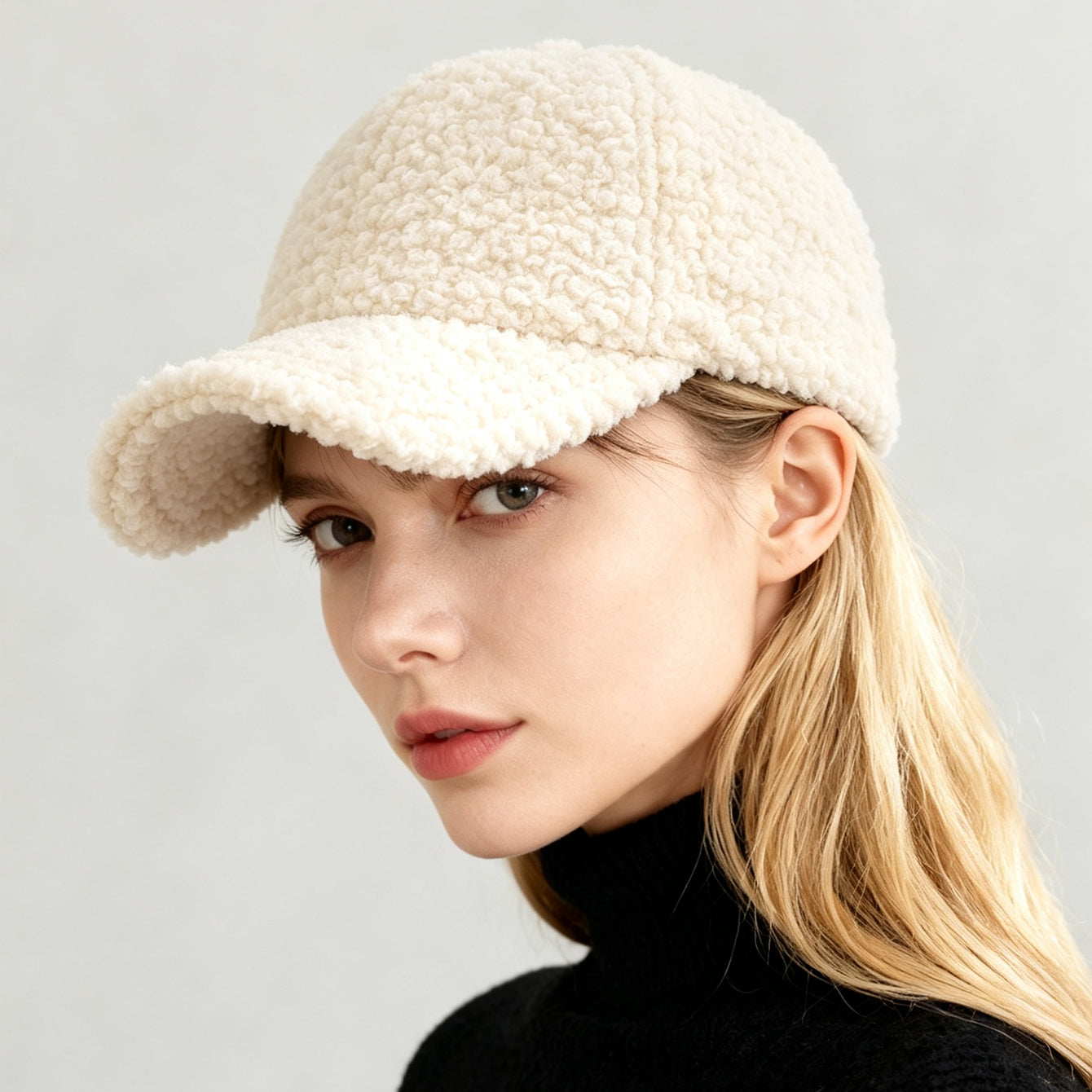 Plush Curl-Knit Beanie - front view