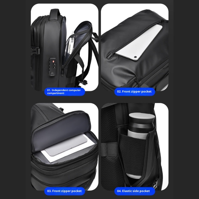 Men's Vacuum-Compression Travel Backpack — Expandable Business Carry-On Bag Undefyning Lynes