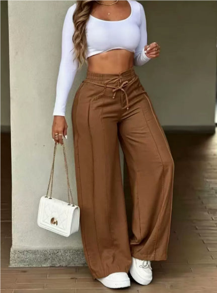 Wanderer Wide-Leg Trousers in navy blue