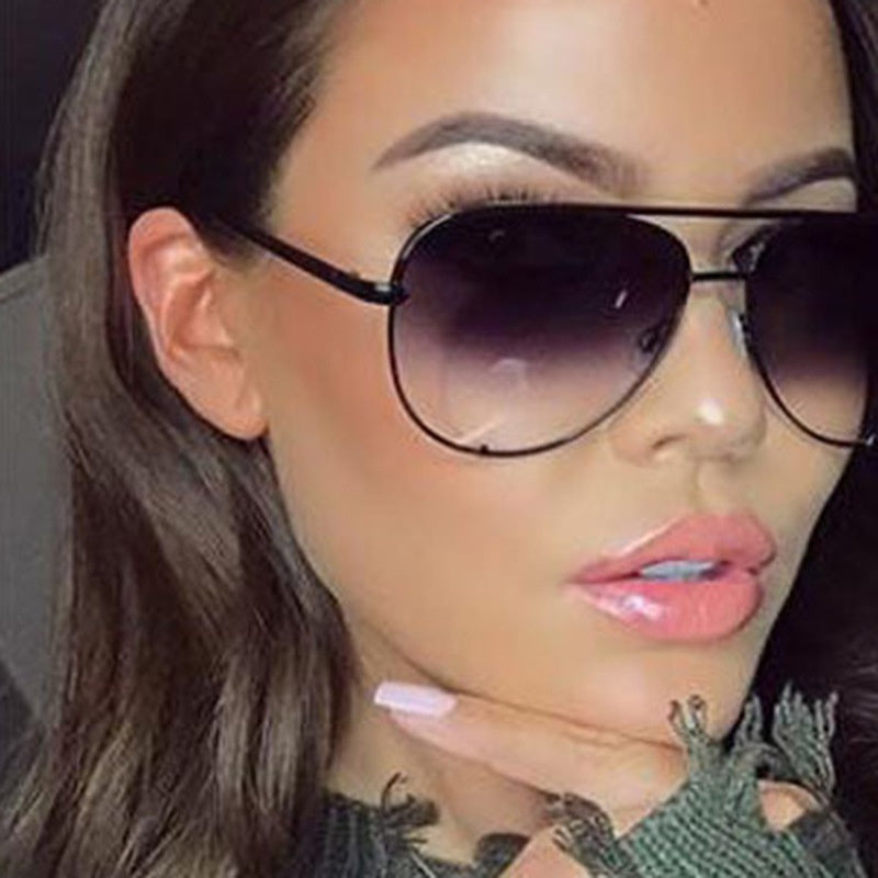 Double-Bridge Metal Sunglasses - front view