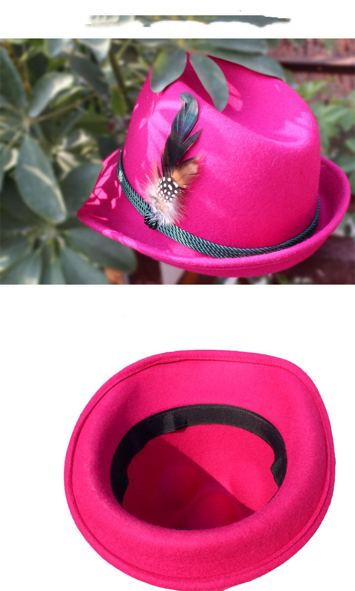 Oktoberfest Bow Top Hat - fabric close-up