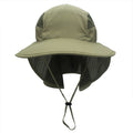 Foldable Fishing Hat with Neck Cape in army green