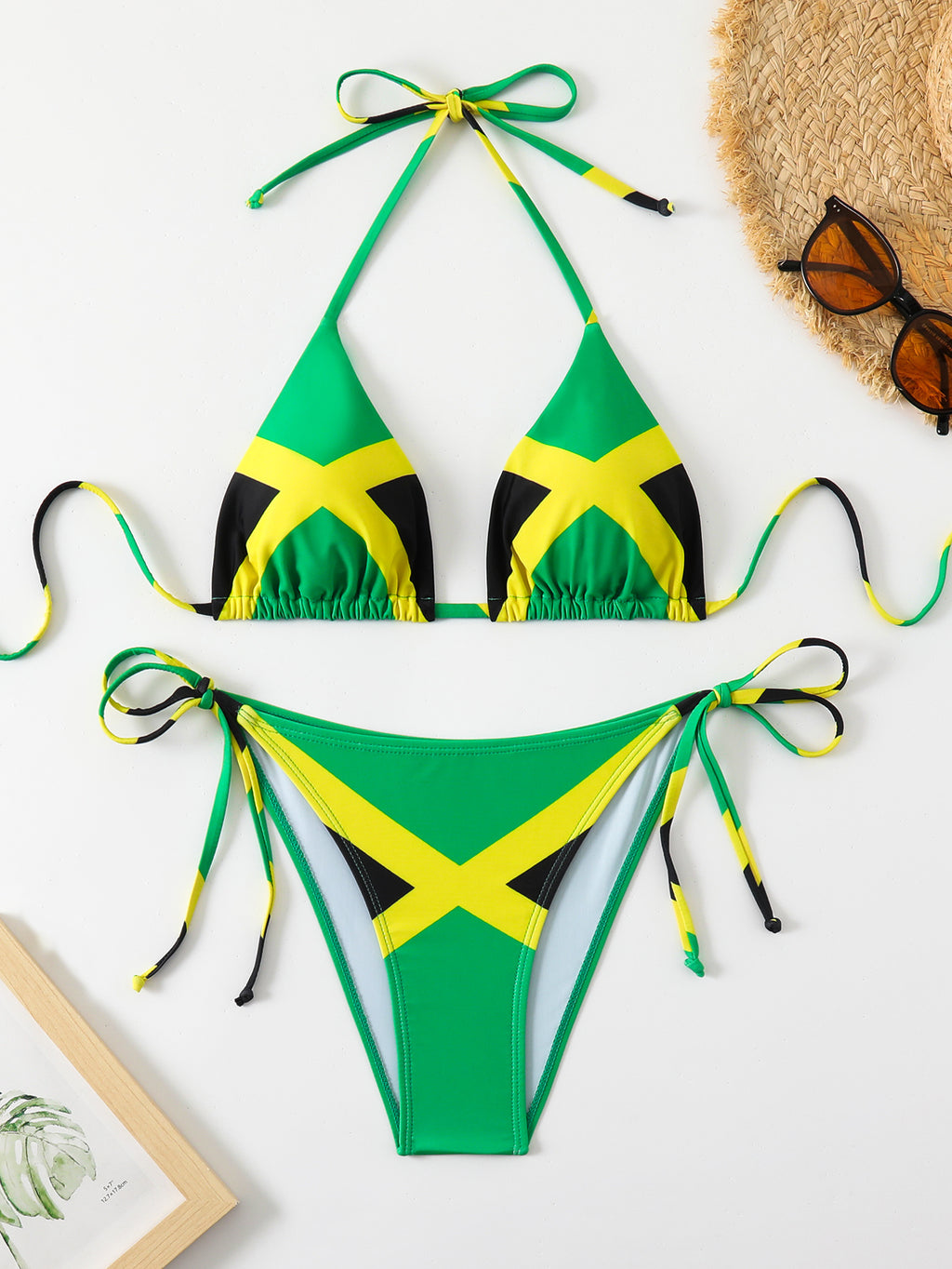 Kingston Flag-Print Triangle Bikini, view 3